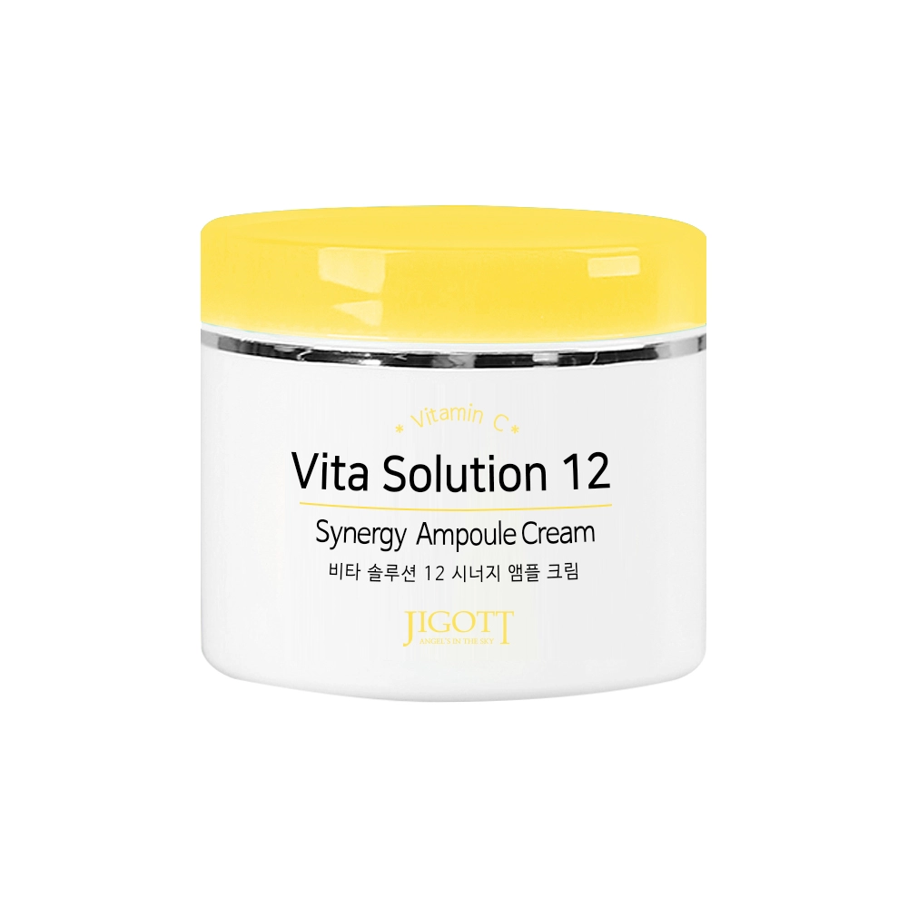 Jigott, Ампульный крем тонизирующий Vita solution 12 Synergy